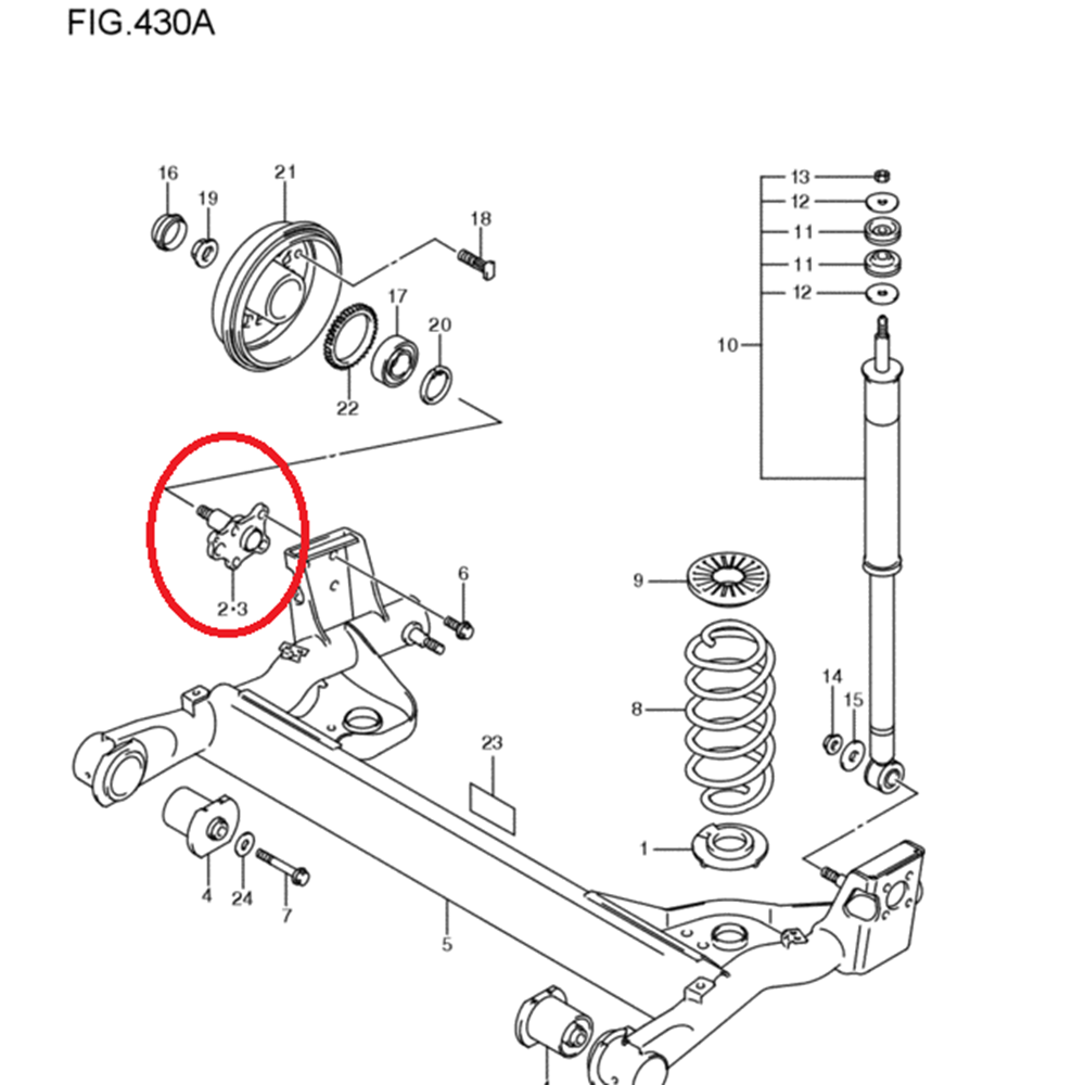 Suzuki Swift 05-10 RS413 SOL ARKA AKS TAŞIYICI