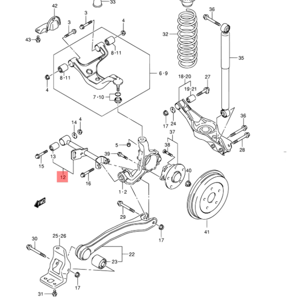 Suzuki Grand Vitara 2006-2012 Arka Denge Kolu