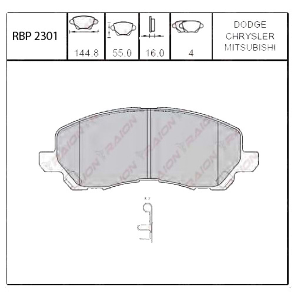 Mitsubishi LANCER 03- ASX 10- OUTLANDER 03-06 Ön Fren Balatası