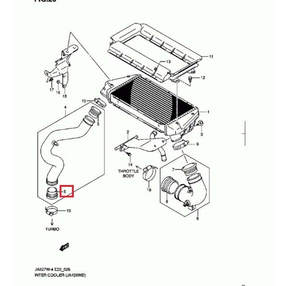 Suzuki Grand Vitara XL7 2.0 İntercoller HORTUMU GİRİŞİ Contası