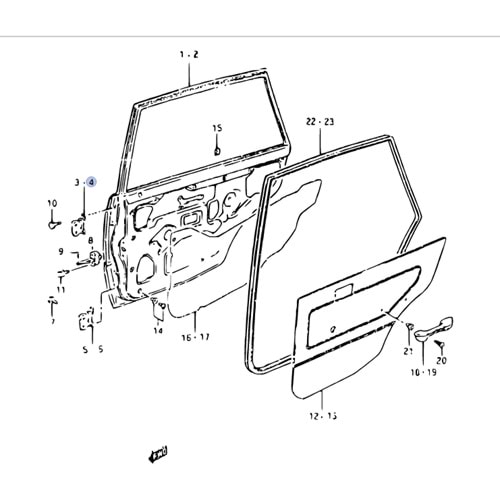 Suzuki Alto Maruti Arka KAPI ÜST MENTESE Sol