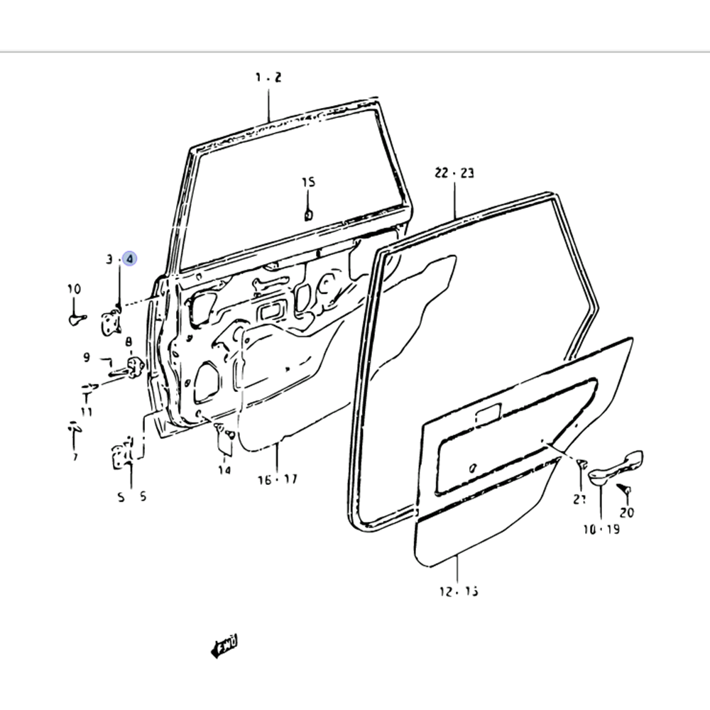 Suzuki Alto Maruti Arka KAPI ÜST MENTESE Sol